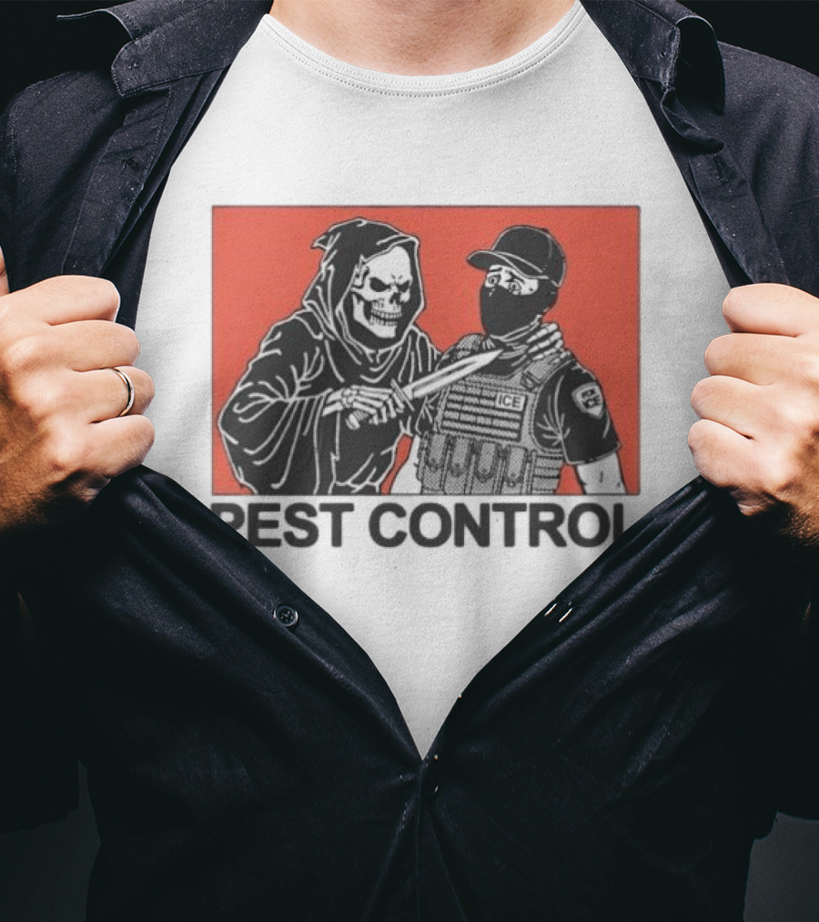 Grim Reaper Vs ICE Enforcement Pest Control Challenge T-Shirt