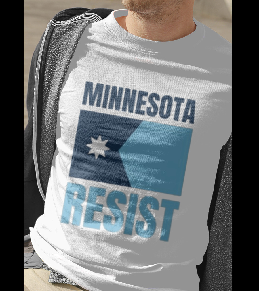 MINNESOTA RESIST Star Flag Blue Rectangle T-Shirt