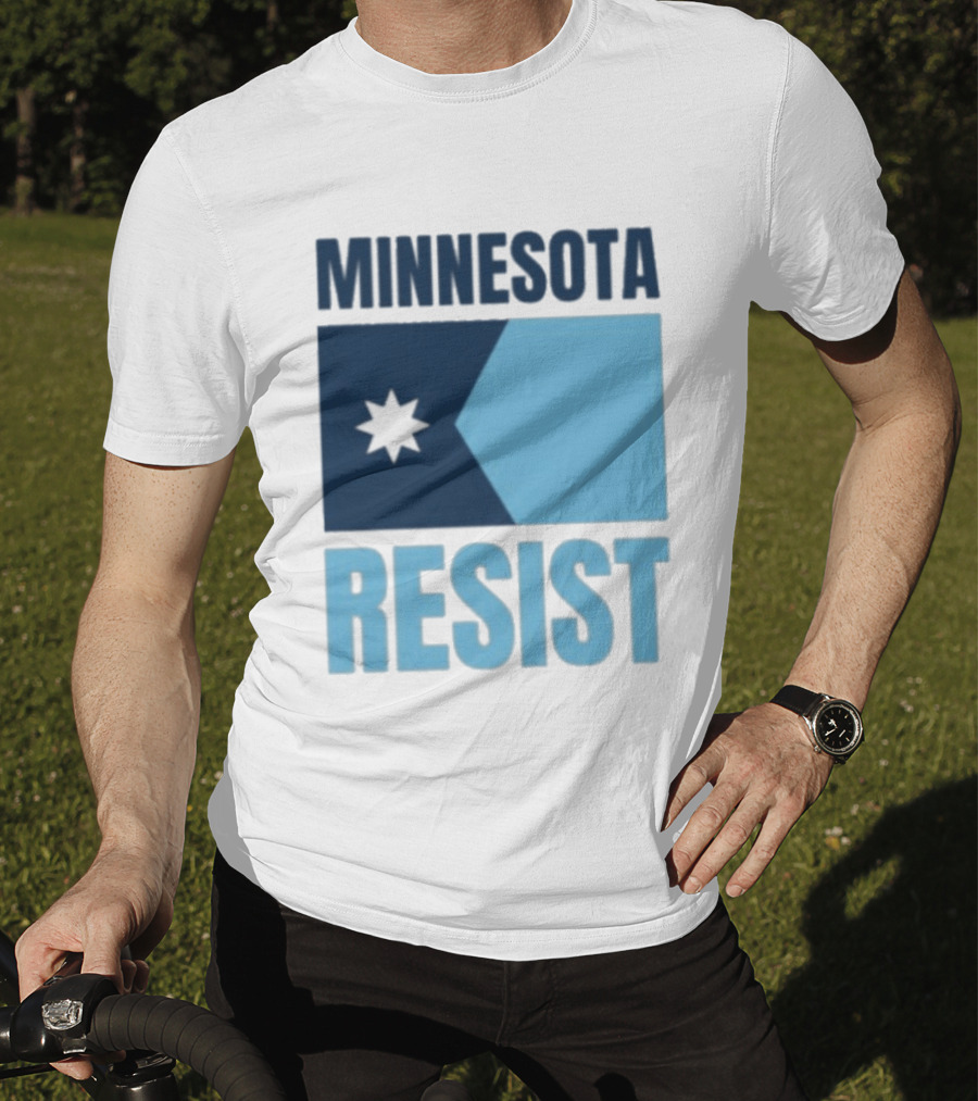 MINNESOTA RESIST Star Flag Blue Rectangle T-Shirt