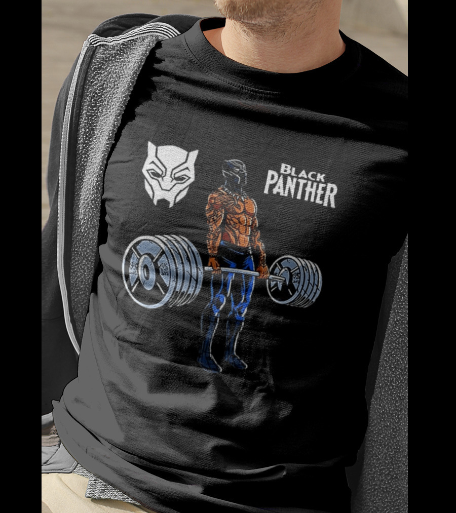 Black Panther Weightlifting Gym Workout Fitness Training T-Shirt