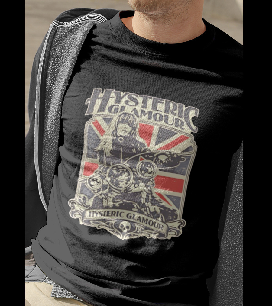 Hysteric Glamour Biker Girl Union Jack Rock Rider T-Shirt