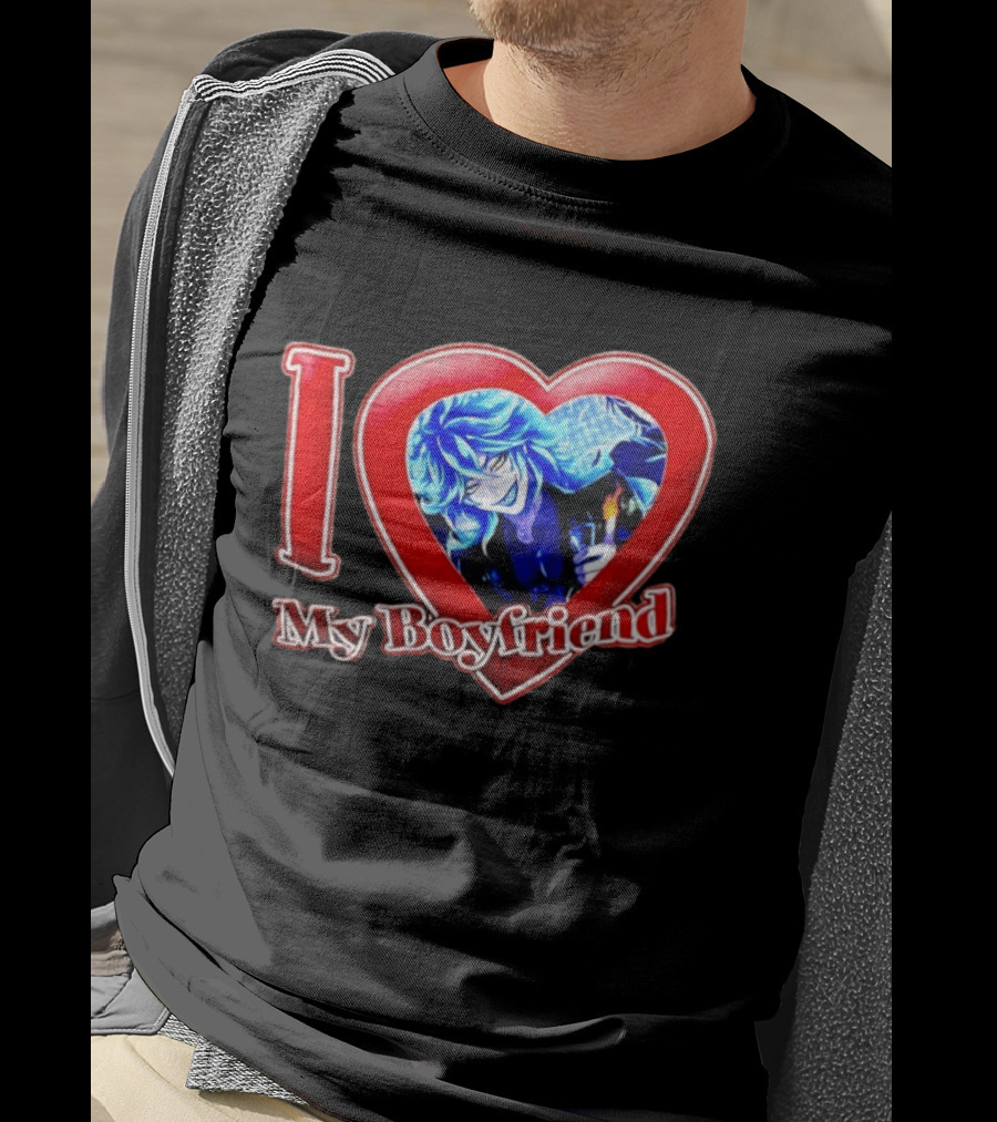 I Love My Boyfriend Anime Character In Heart T-Shirt