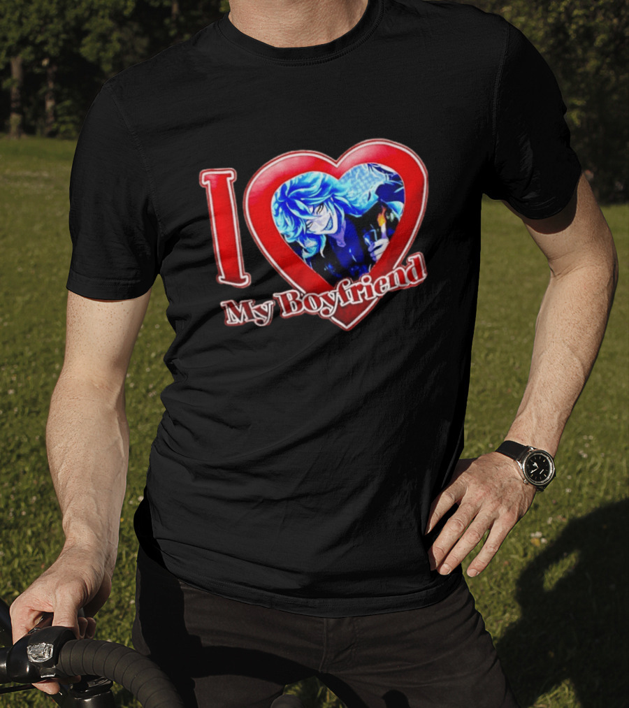 I Love My Boyfriend Anime Character In Heart T-Shirt