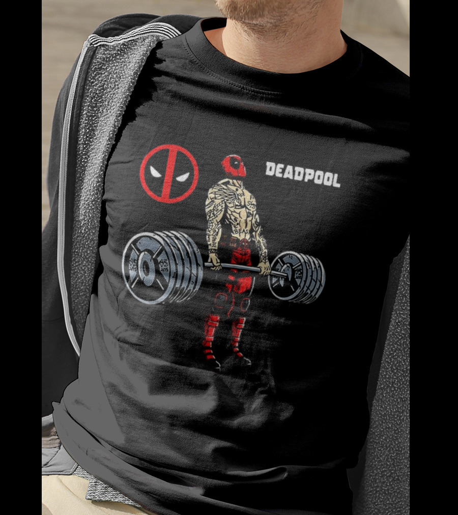 Deadpool Weightlifting Gym Workout T-Shirt