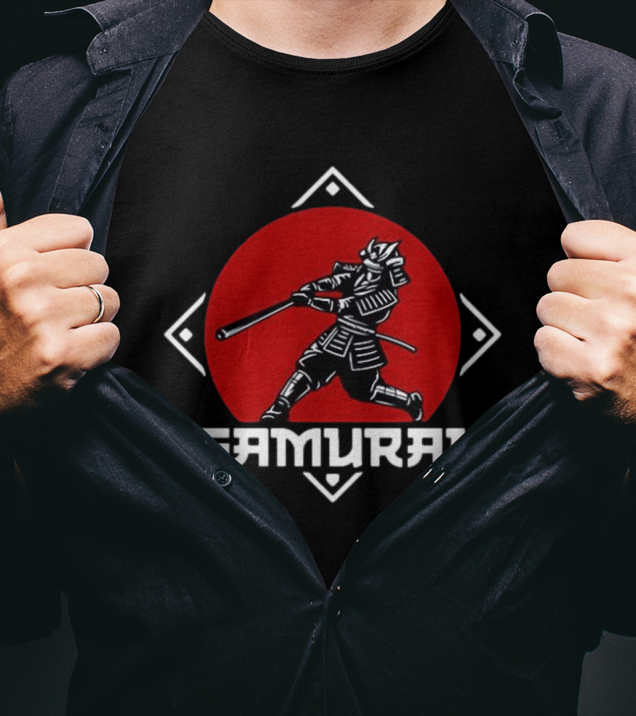 Samurai Hitter Baseball Red Circle Katana T-Shirt