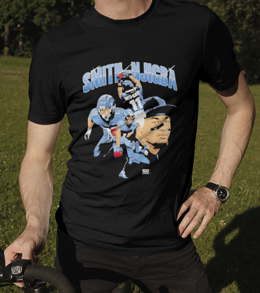 Smith Njigba Football Action Seahawks NFL Player T-Shirt