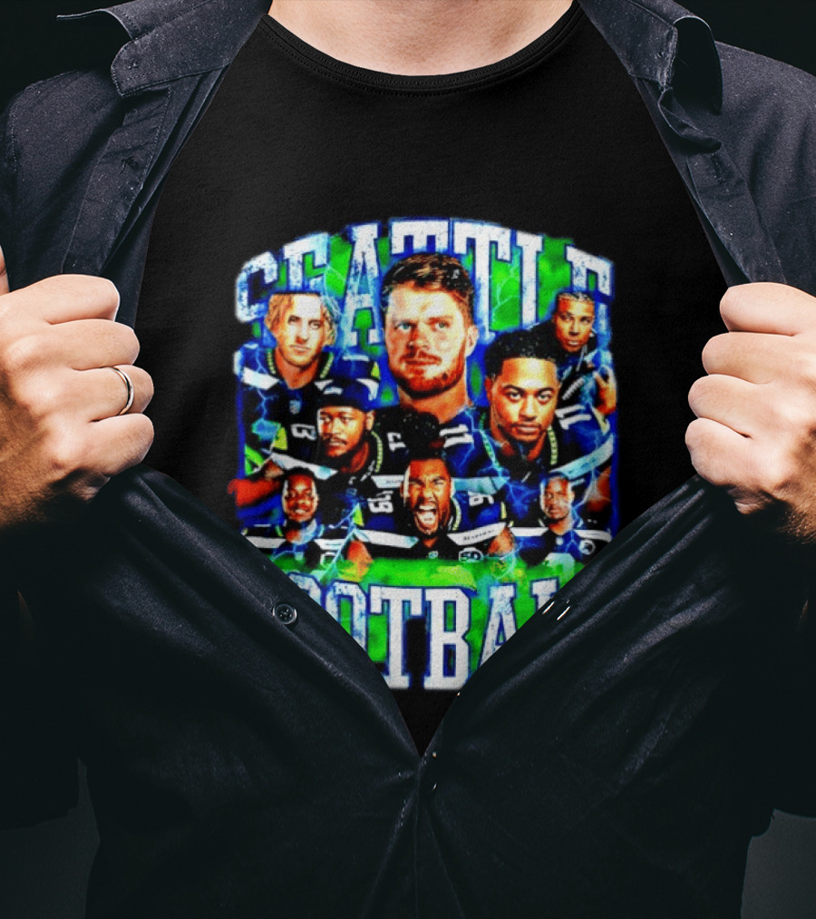 Seattle Football Players Team Spirit Celebration T-Shirt