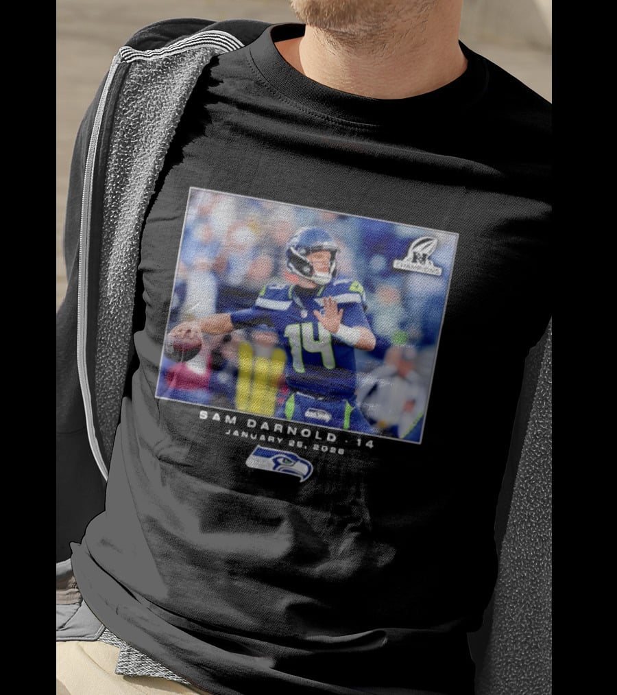 Sam Darnold 14 Seattle Seahawks January 26 2020 NFL Champions T-Shirt
