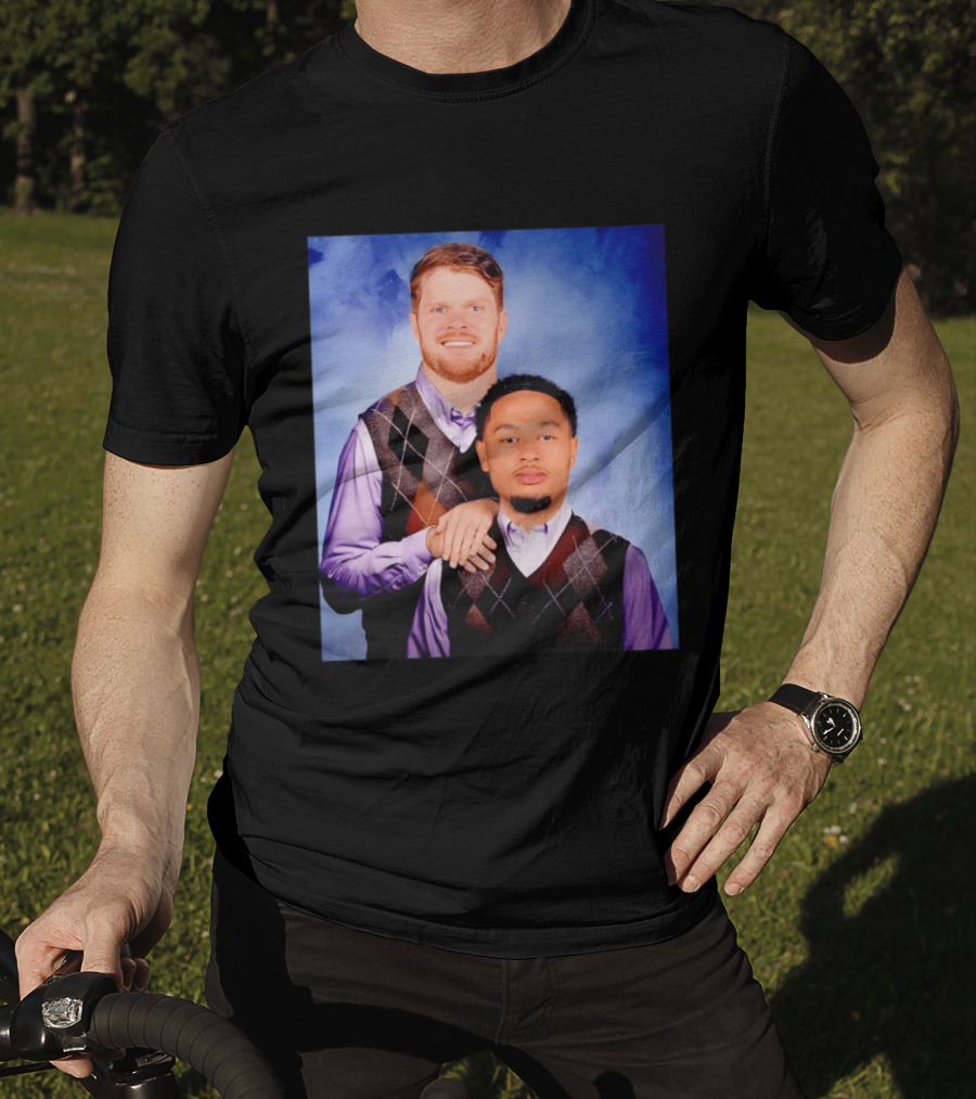 Seattle Step Bros Sam Darnold Jaxon Smith Njigba Football Team T-Shirt
