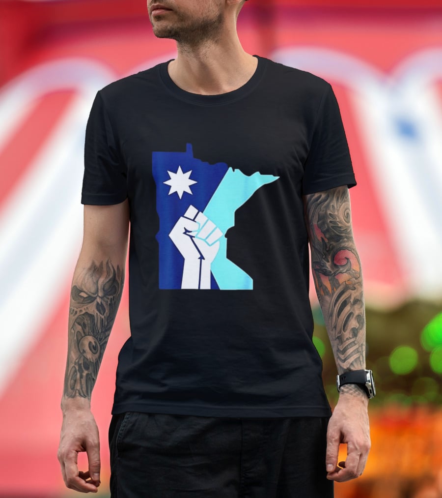 Protest Fists Resist Minnesota Map Star T-Shirt