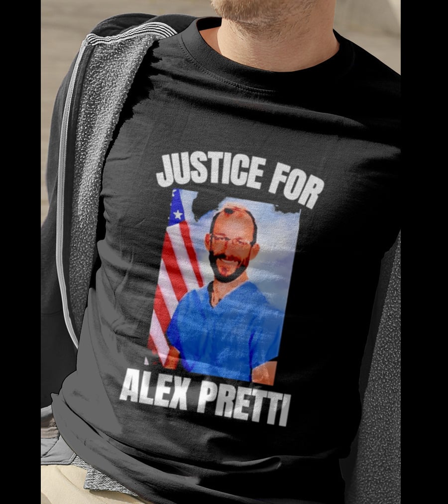 Justice For Alex Pretti American Flag T-Shirt