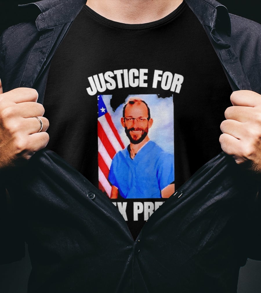 Justice For Alex Pretti American Flag T-Shirt