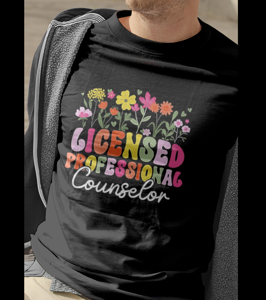 Licensed Professional Counselor Colorful Floral T-Shirt