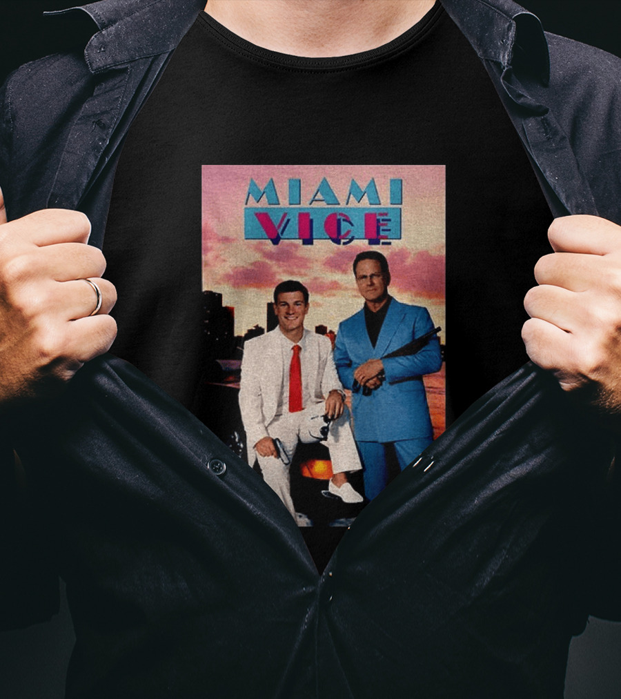 Miami Vice Indiana Hoosiers Football Fernando Mendoza Curt Cignetti T-Shirt