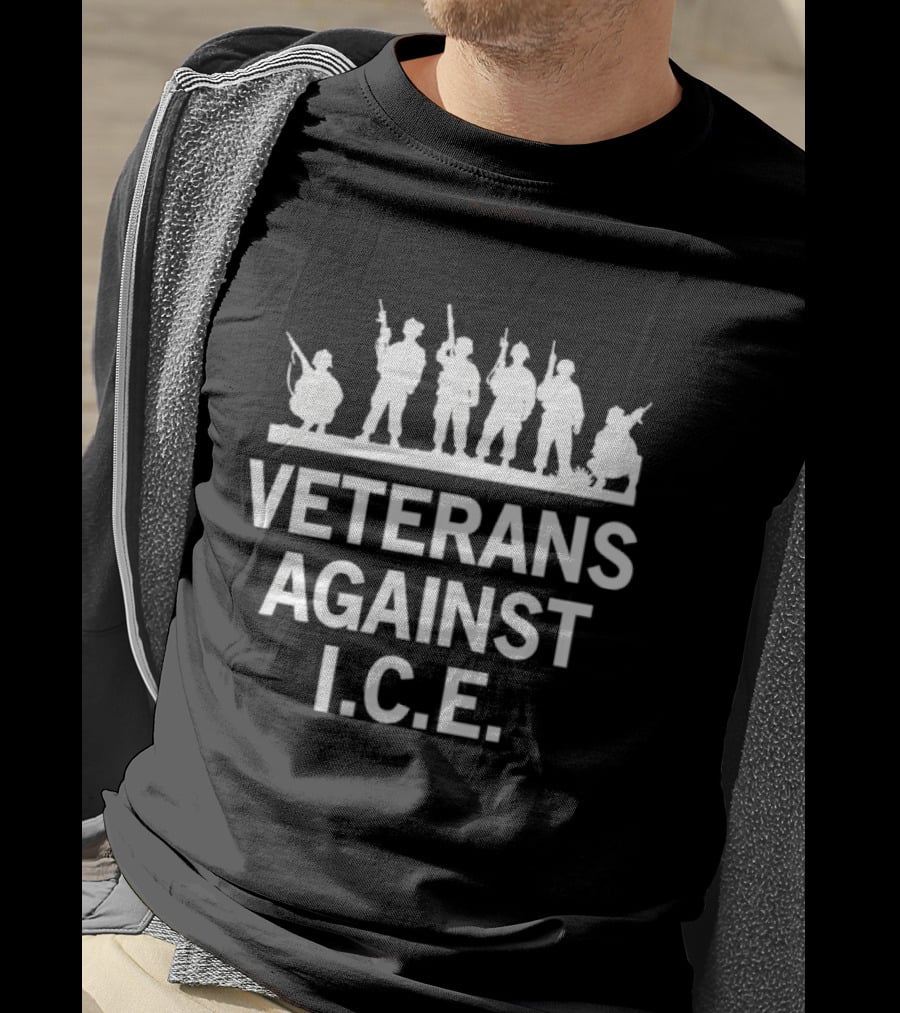 Veterans Against I.C.E. Military Protest Stance T-Shirt