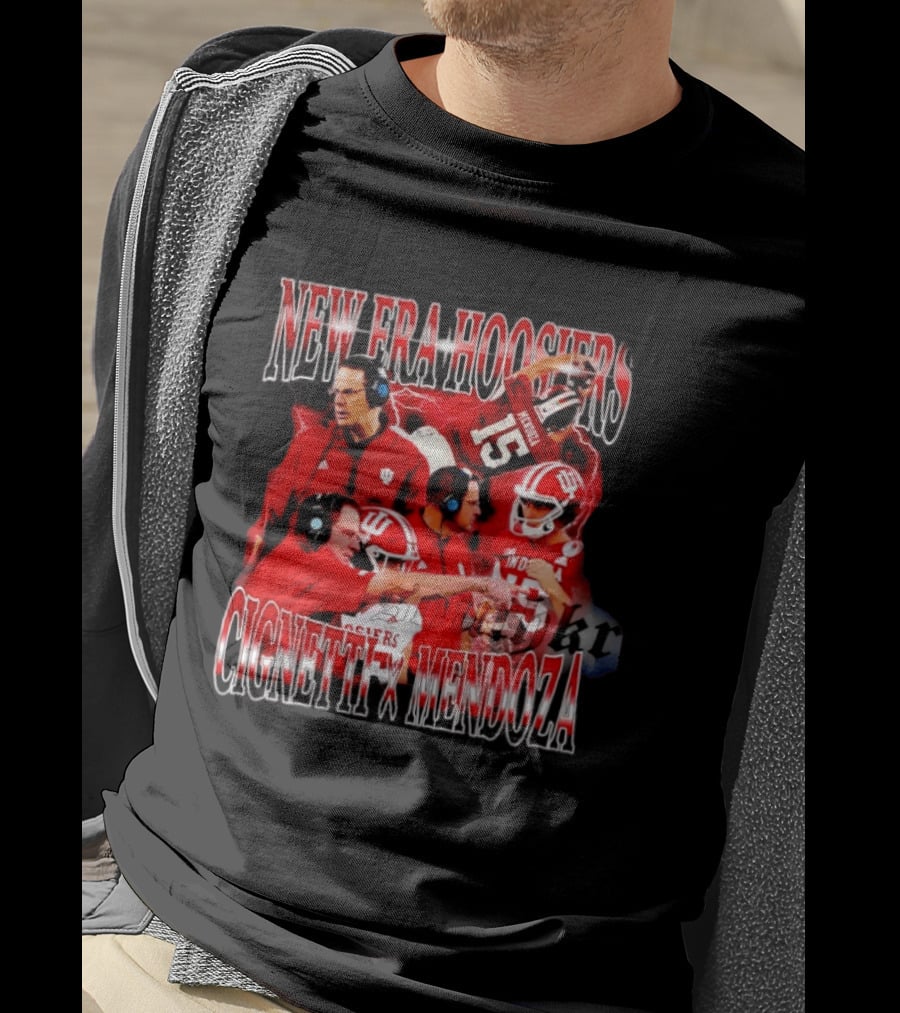 New Era Hoosiers Cignetti Mendoza Football Coaches Collaboration T-Shirt