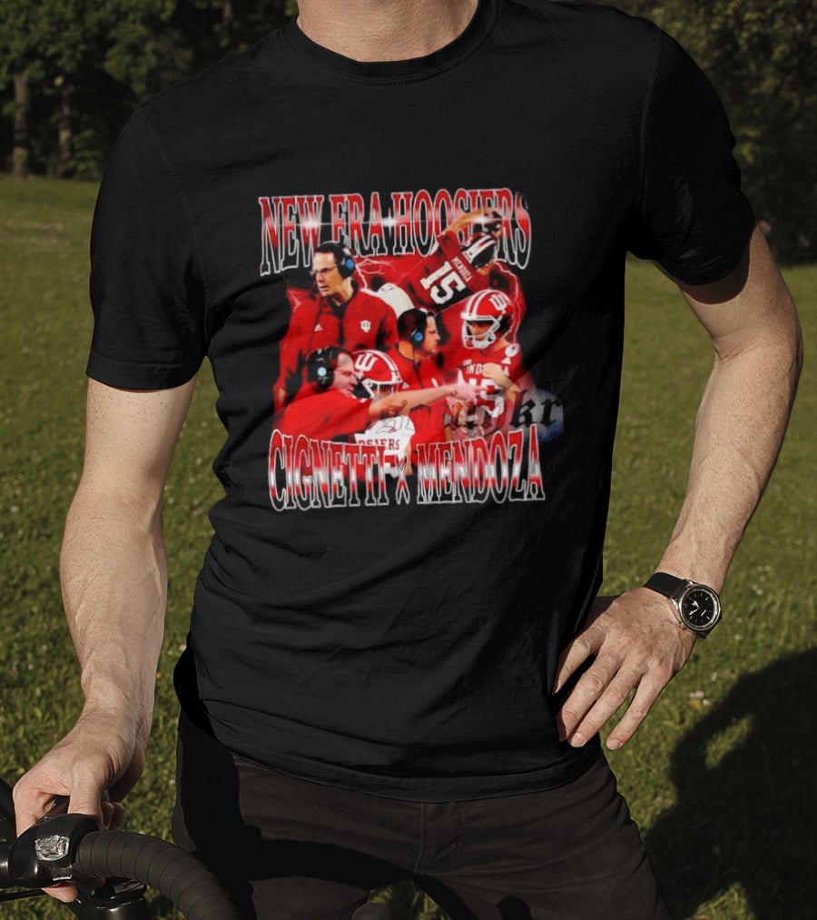 New Era Hoosiers Cignetti Mendoza Football Coaches Collaboration T-Shirt