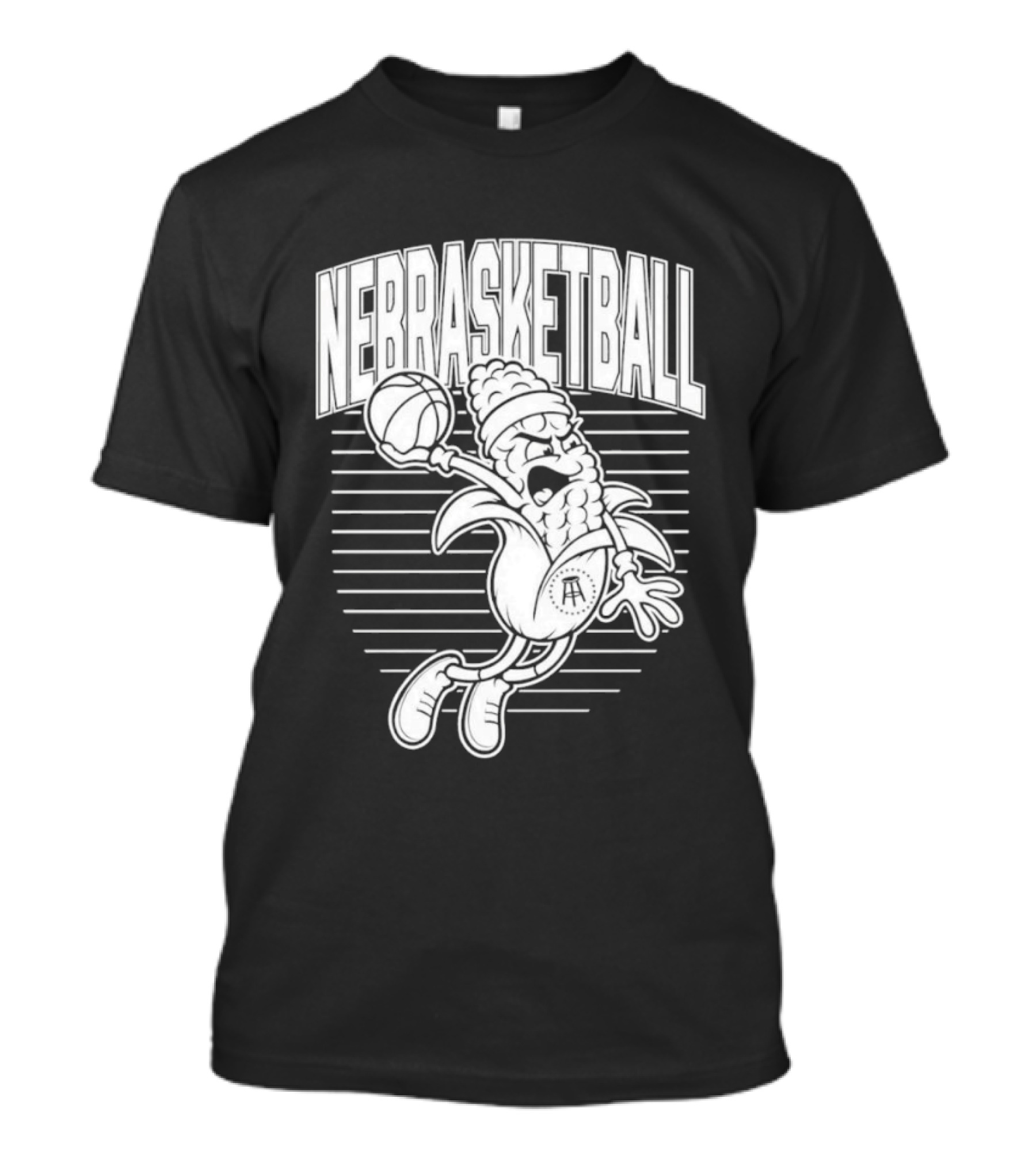 Corn Basketball Playful Cartoon Mascot Dunking T-Shirt