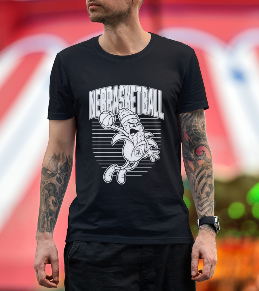 Corn Basketball Playful Cartoon Mascot Dunking T-Shirt