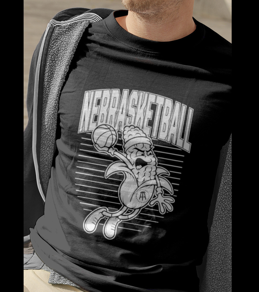 Corn Basketball Playful Cartoon Mascot Dunking T-Shirt