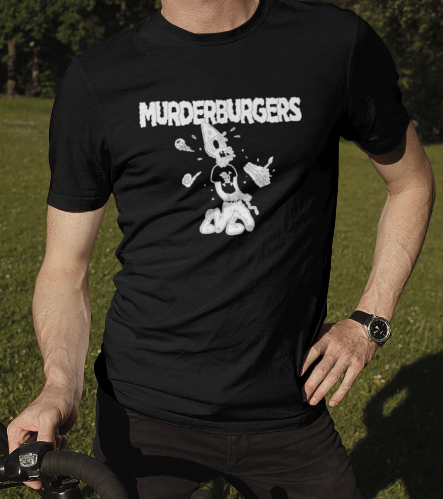 The Murderburgers Pizza Skull Character Celebrating 35 Years T-Shirt