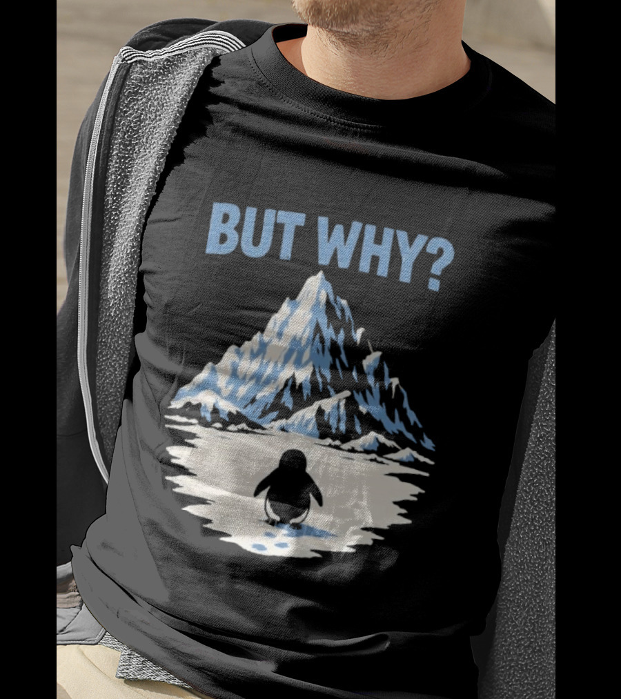 Why Penguin Snow Mountain Reflection T-Shirt