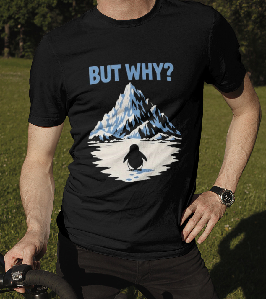 Why Penguin Snow Mountain Reflection T-Shirt