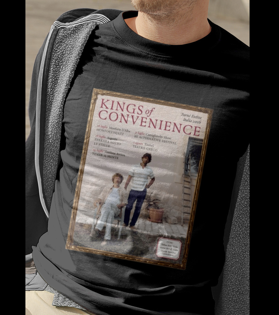 Kings Of Convenience Turne Estiva Italia 2026 Monfortinjazz Ferrara Tener A Mente Teatro Greco Festival T-Shirt