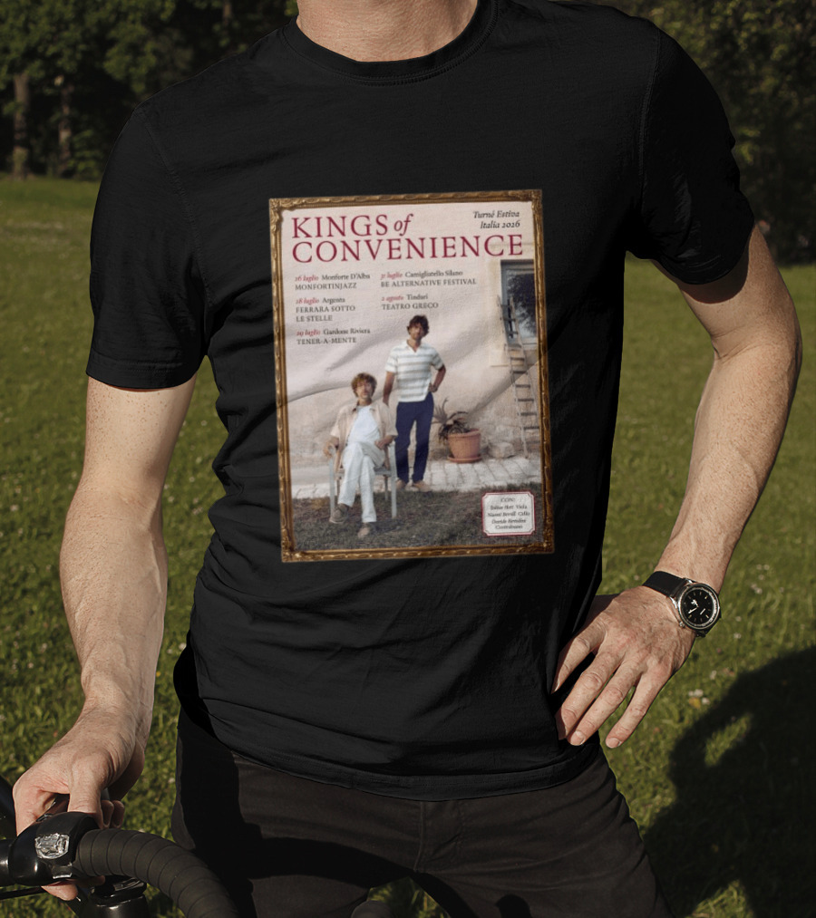 Kings Of Convenience Turne Estiva Italia 2026 Monfortinjazz Ferrara Tener A Mente Teatro Greco Festival T-Shirt