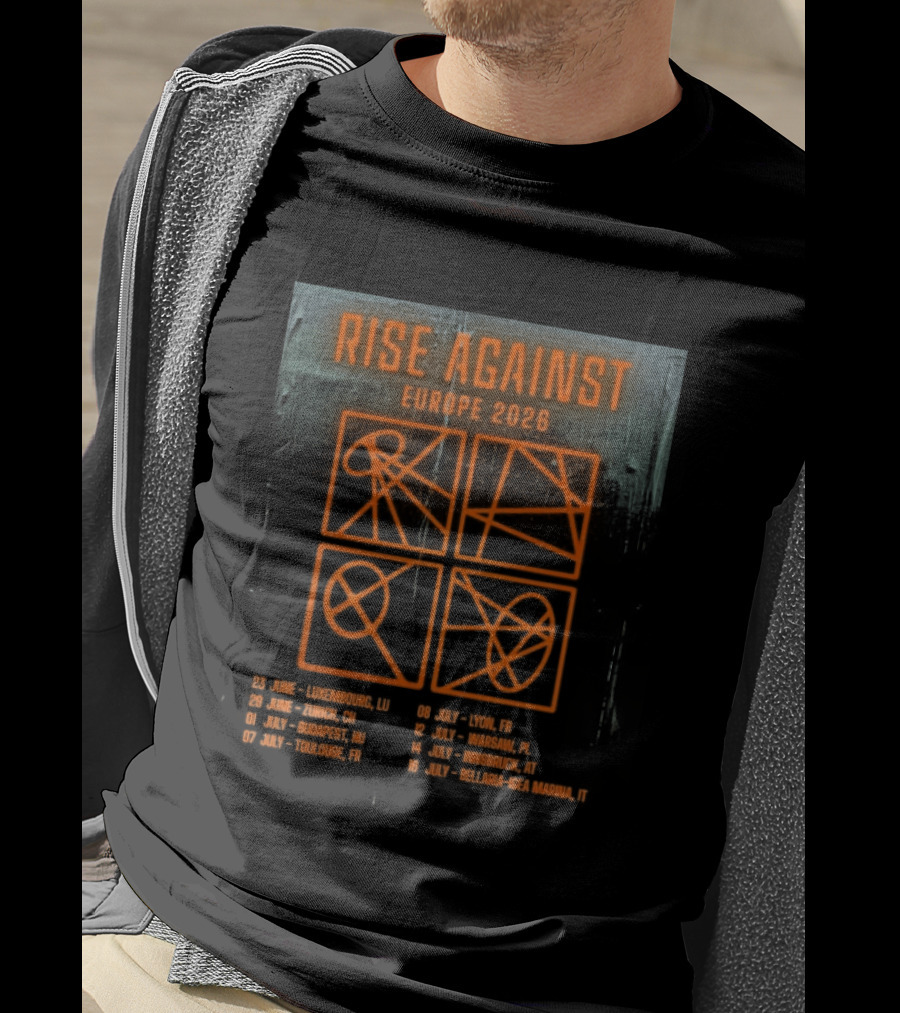 Rise Against Europe 2026 Tour With Concert Locations T-Shirt