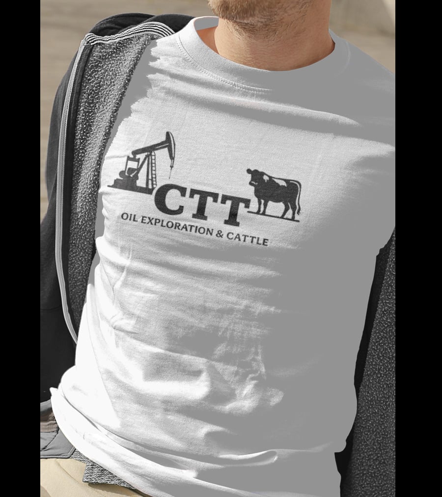 CTT Oil Exploration And Cattle Texas Longhorn Oil Field T-Shirt