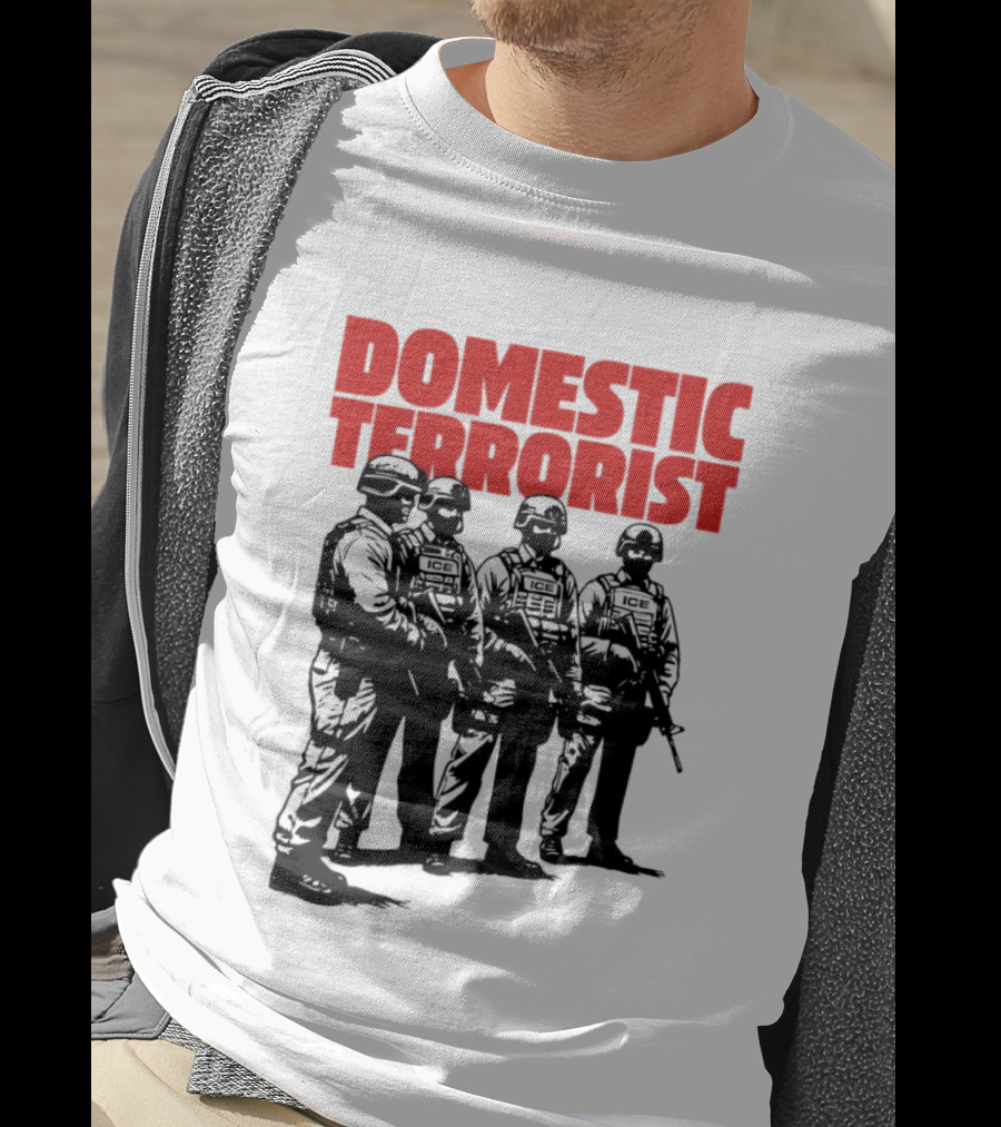 Domestic Terrorist Abolish ICE Tactical Units Silhouette Protest T-Shirt