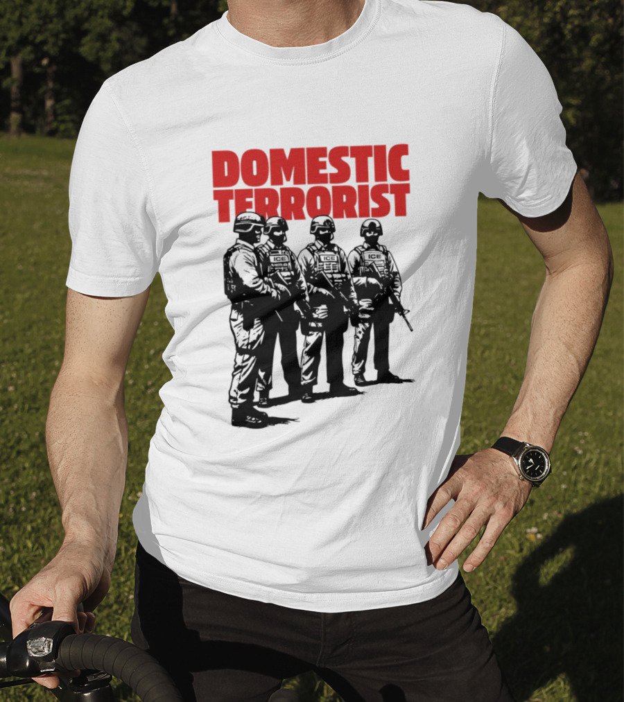 Domestic Terrorist Abolish ICE Tactical Units Silhouette Protest T-Shirt