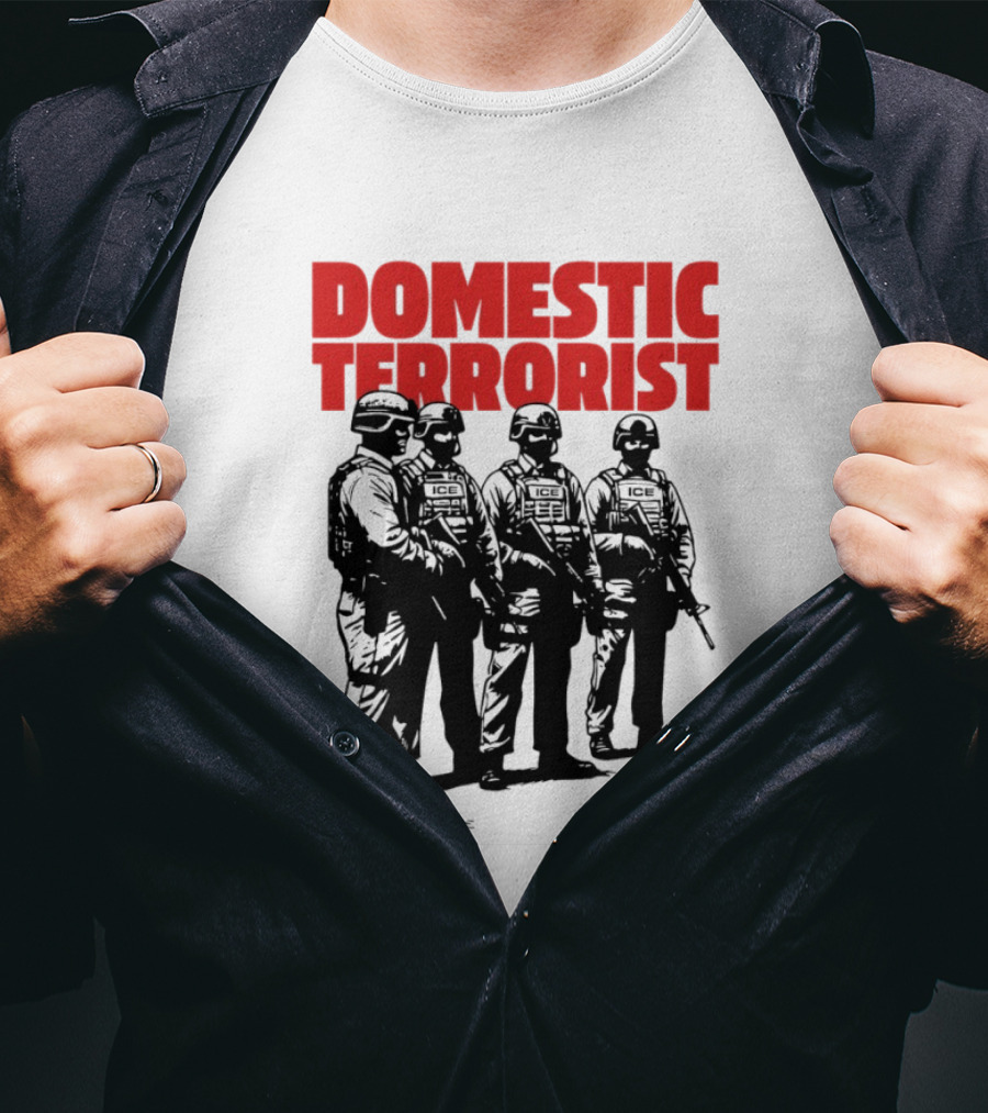 Domestic Terrorist Abolish ICE Tactical Units Silhouette Protest T-Shirt