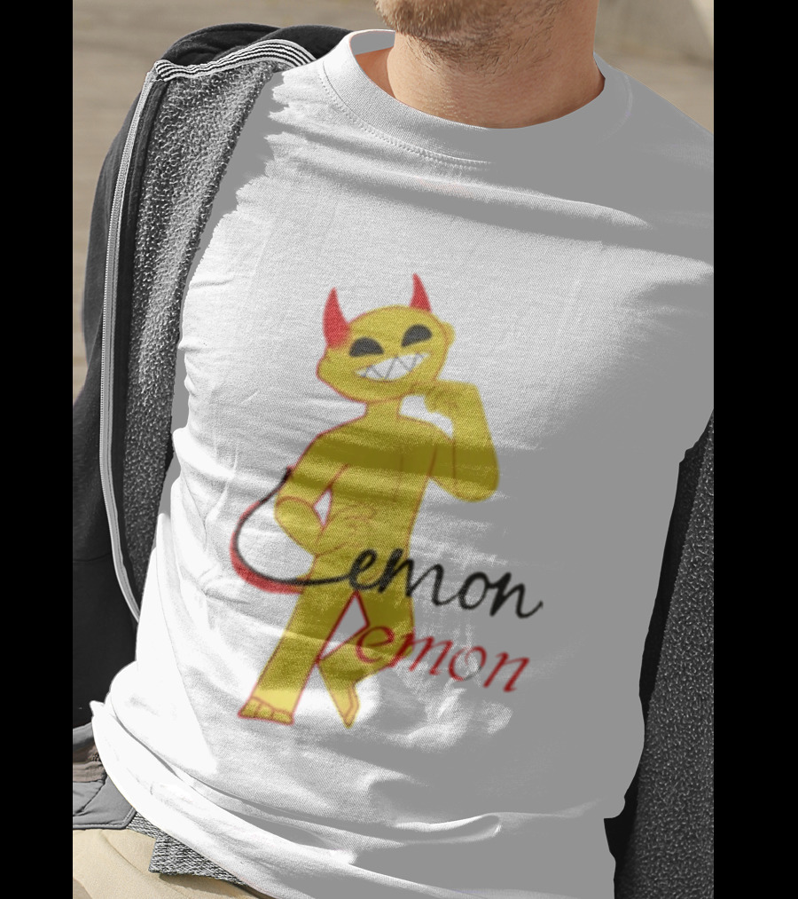 Demon Heavy Blend Lemon Demon Red Horns Yellow T-Shirt