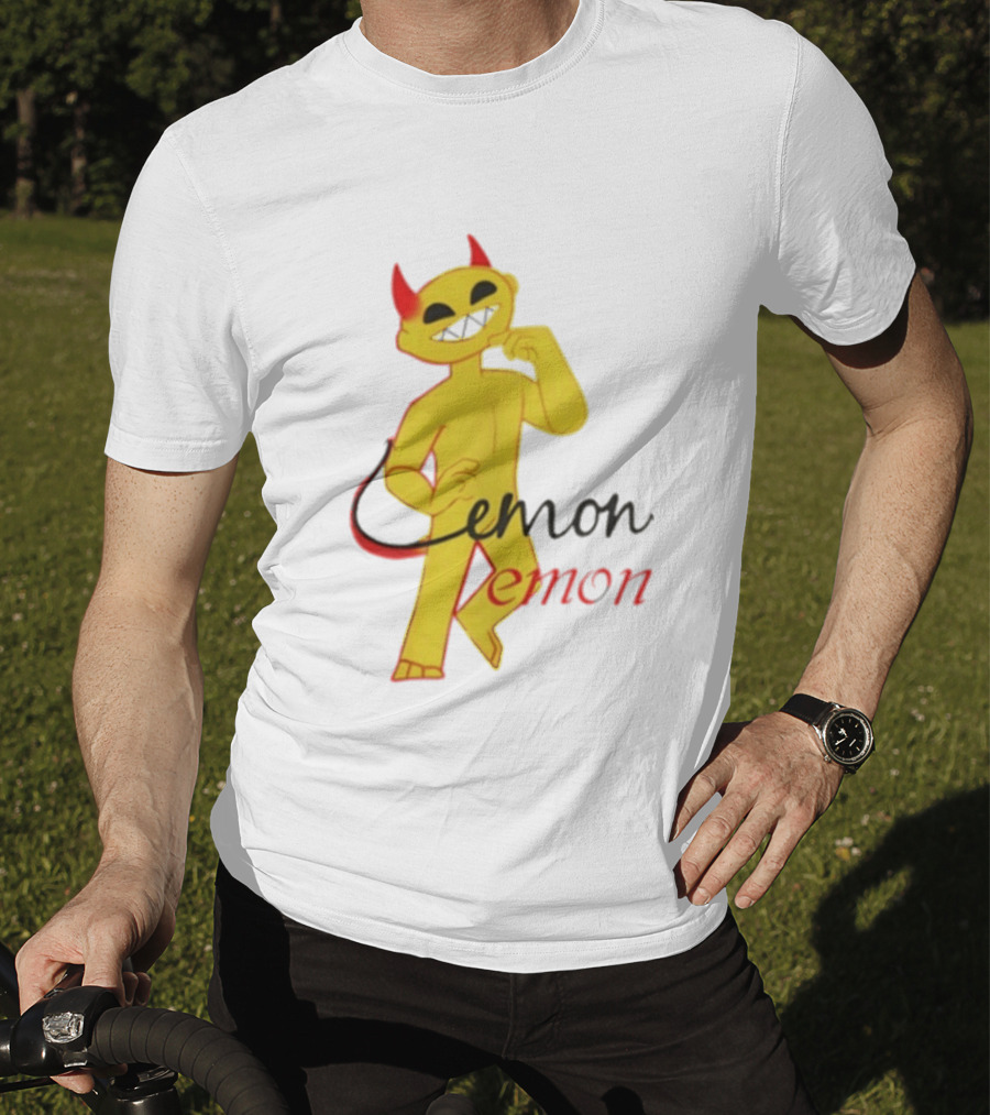 Demon Heavy Blend Lemon Demon Red Horns Yellow T-Shirt