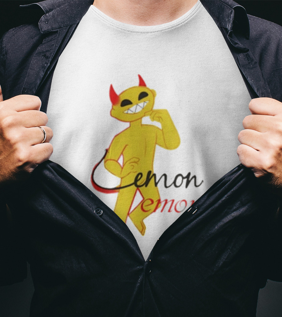 Demon Heavy Blend Lemon Demon Red Horns Yellow T-Shirt