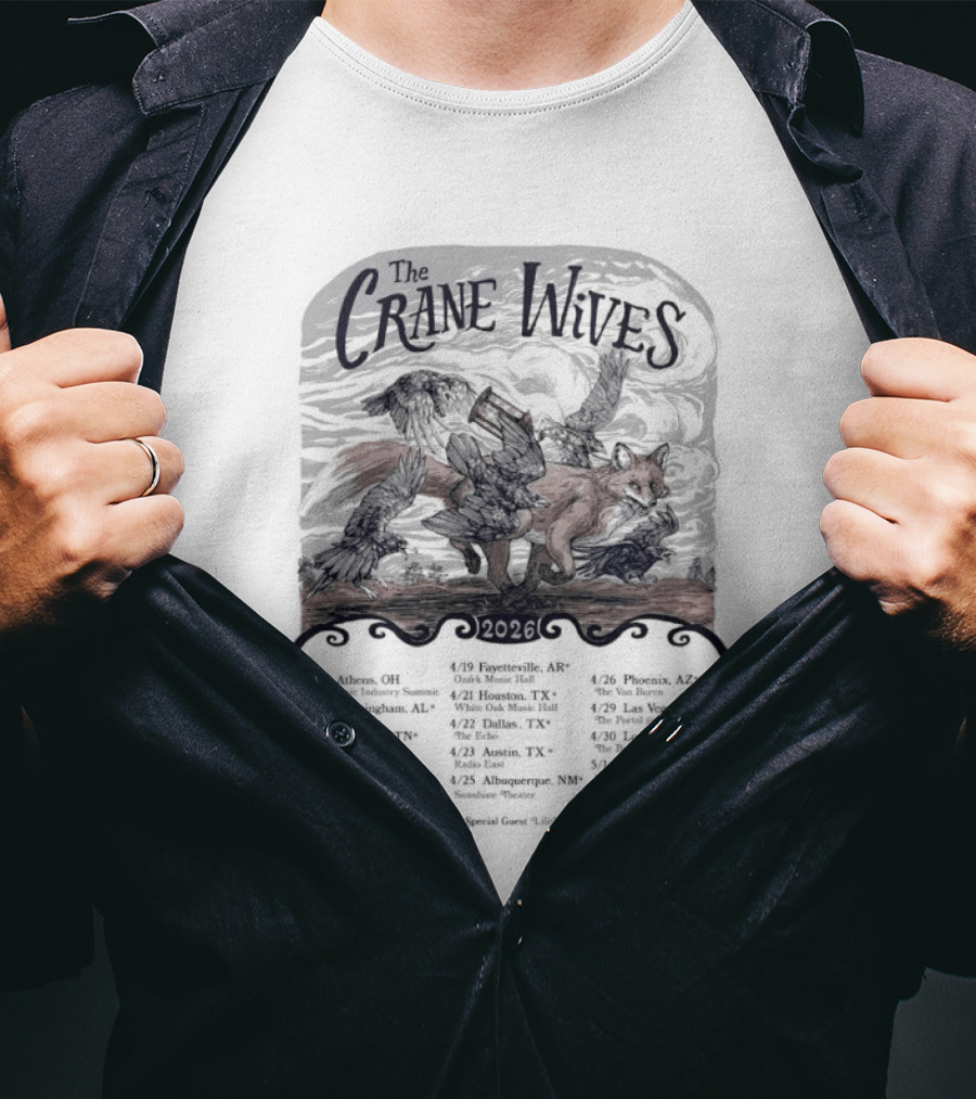 Crane Wives Concert April 26 2026 Van Buren Phoenix AZ Event Details T-Shirt