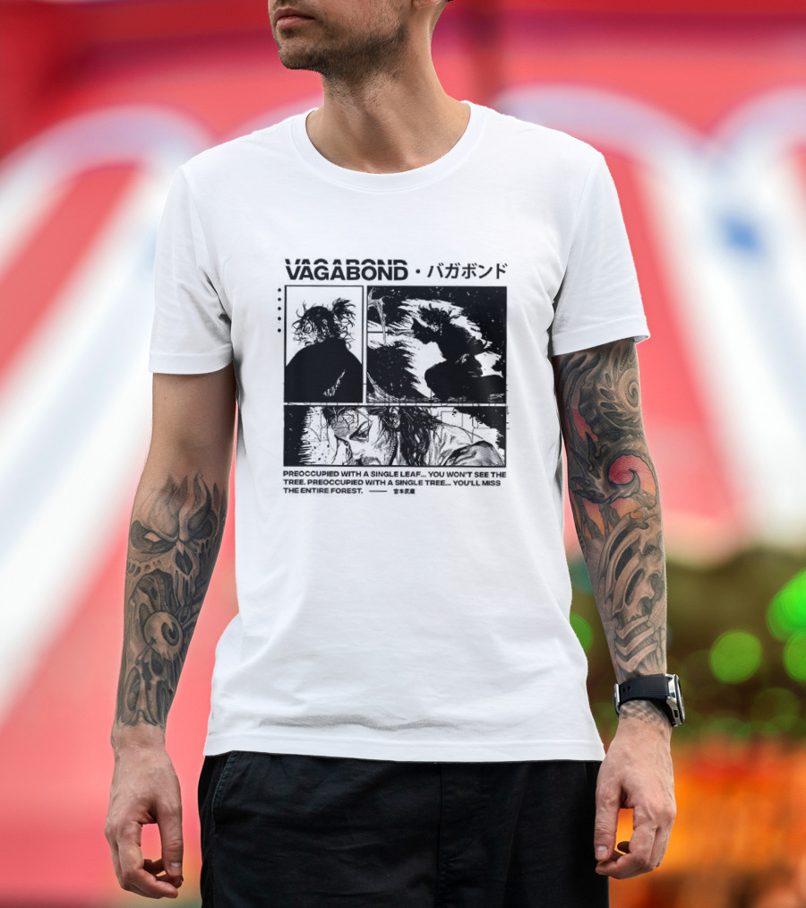 Vagabond Anime Manga Single Leaf T-Shirt