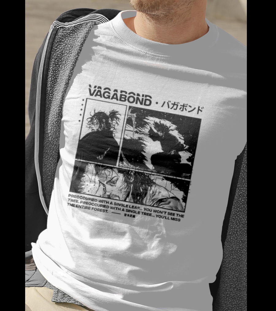 Vagabond Anime Manga Single Leaf T-Shirt