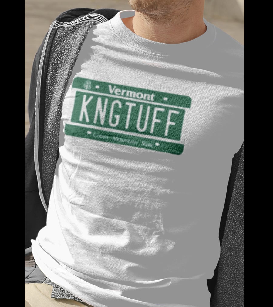Vermont Kngtuff Green Mountain State License Plate T-Shirt
