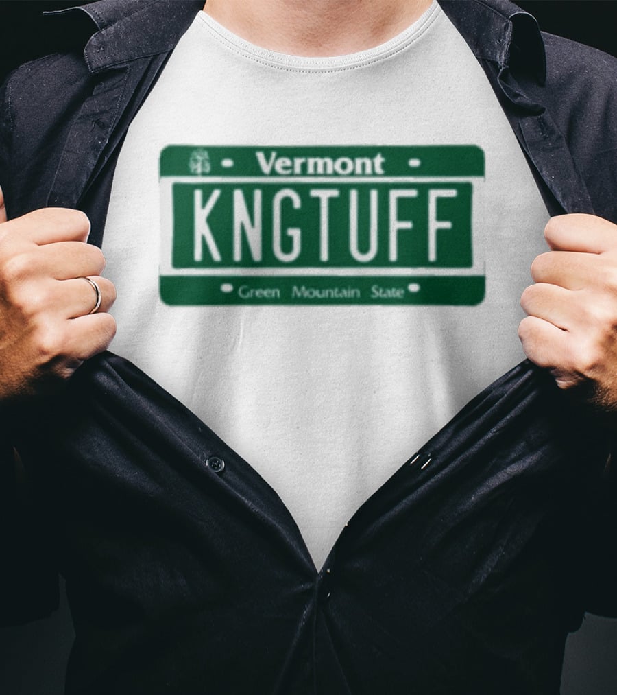 Vermont Kngtuff Green Mountain State License Plate T-Shirt