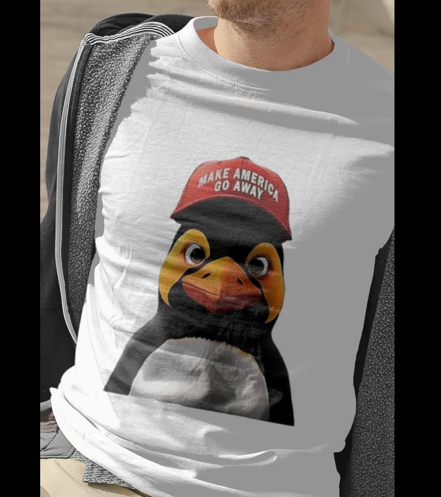 Make America Go Away Red Hat Penguin Iconic Humor T-Shirt