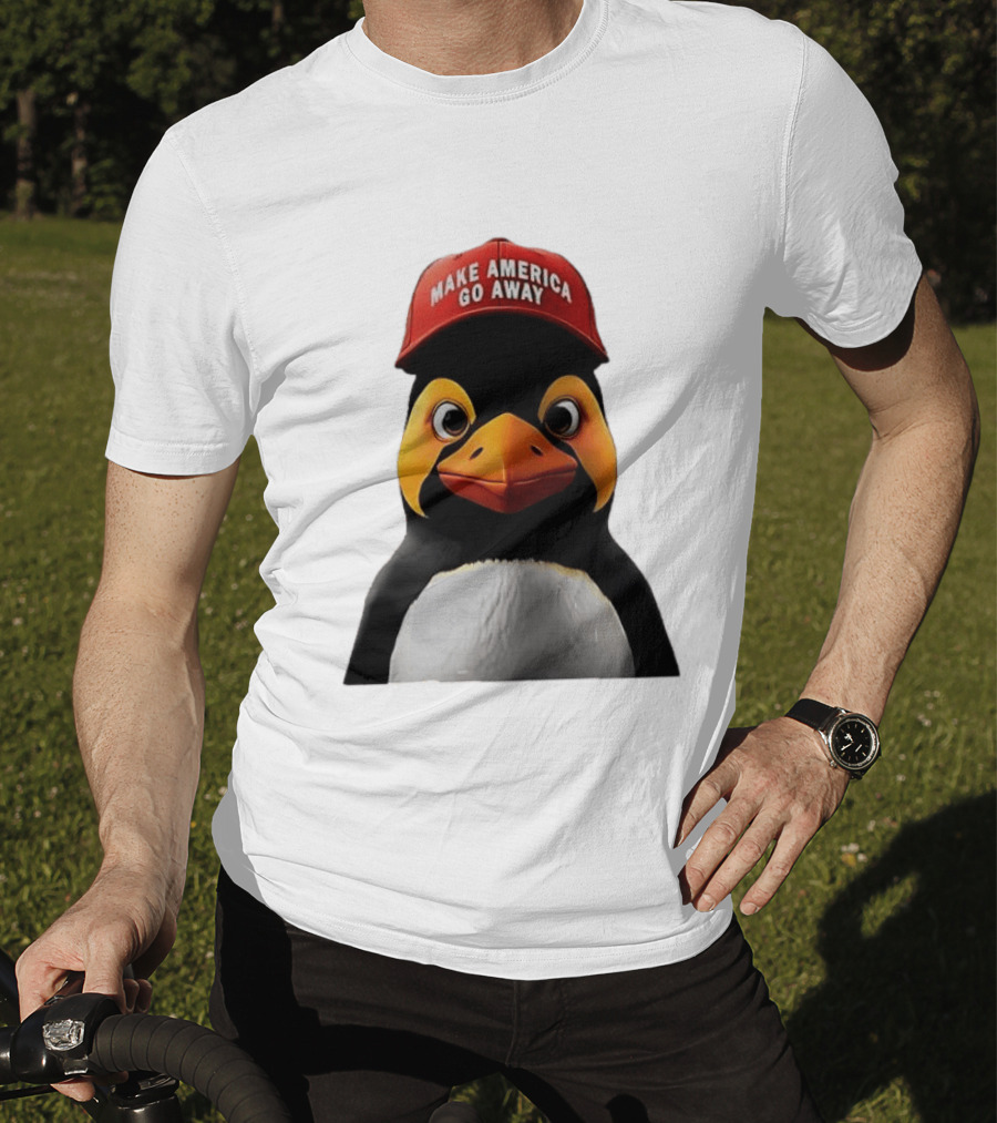Make America Go Away Red Hat Penguin Iconic Humor T-Shirt