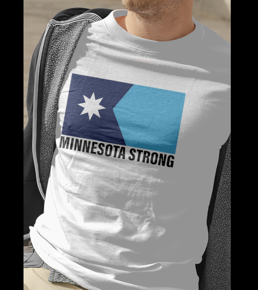 Minnesota Strong Star Icon Blue Rectangular Flag T-Shirt