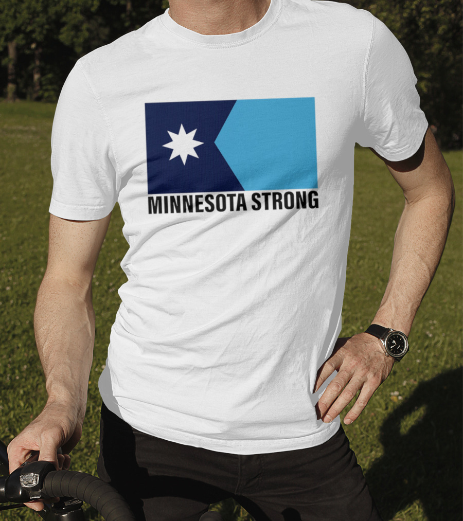 Minnesota Strong Star Icon Blue Rectangular Flag T-Shirt
