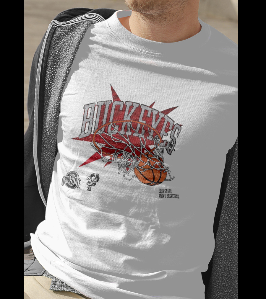 Ohio State Buckeyes Men's Basketball 2026 Dunking Basketball Hoop T-Shirt