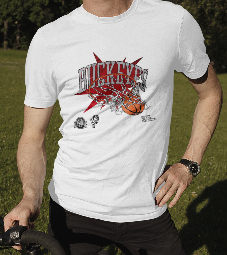 Ohio State Buckeyes Men's Basketball 2026 Dunking Basketball Hoop T-Shirt