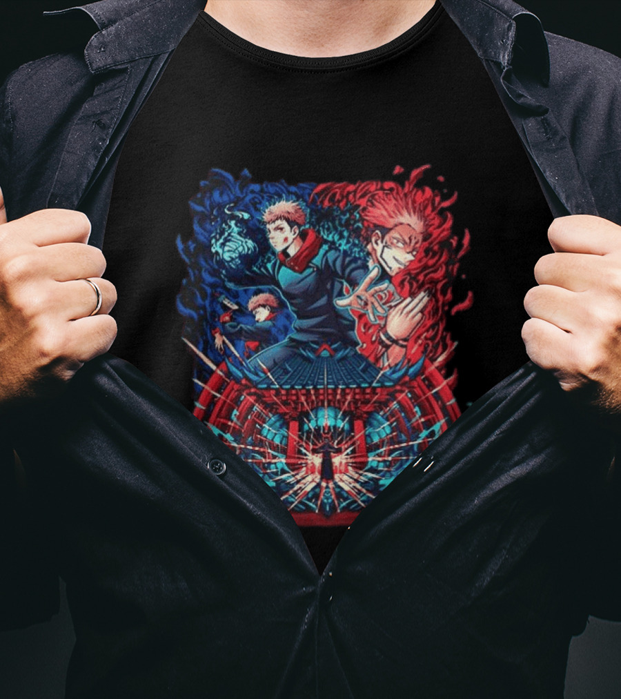 Itadori Yuji Jujutsu Kaisen Sukuna's Territory Expansion Void Possession Anime Mashup T-Shirt