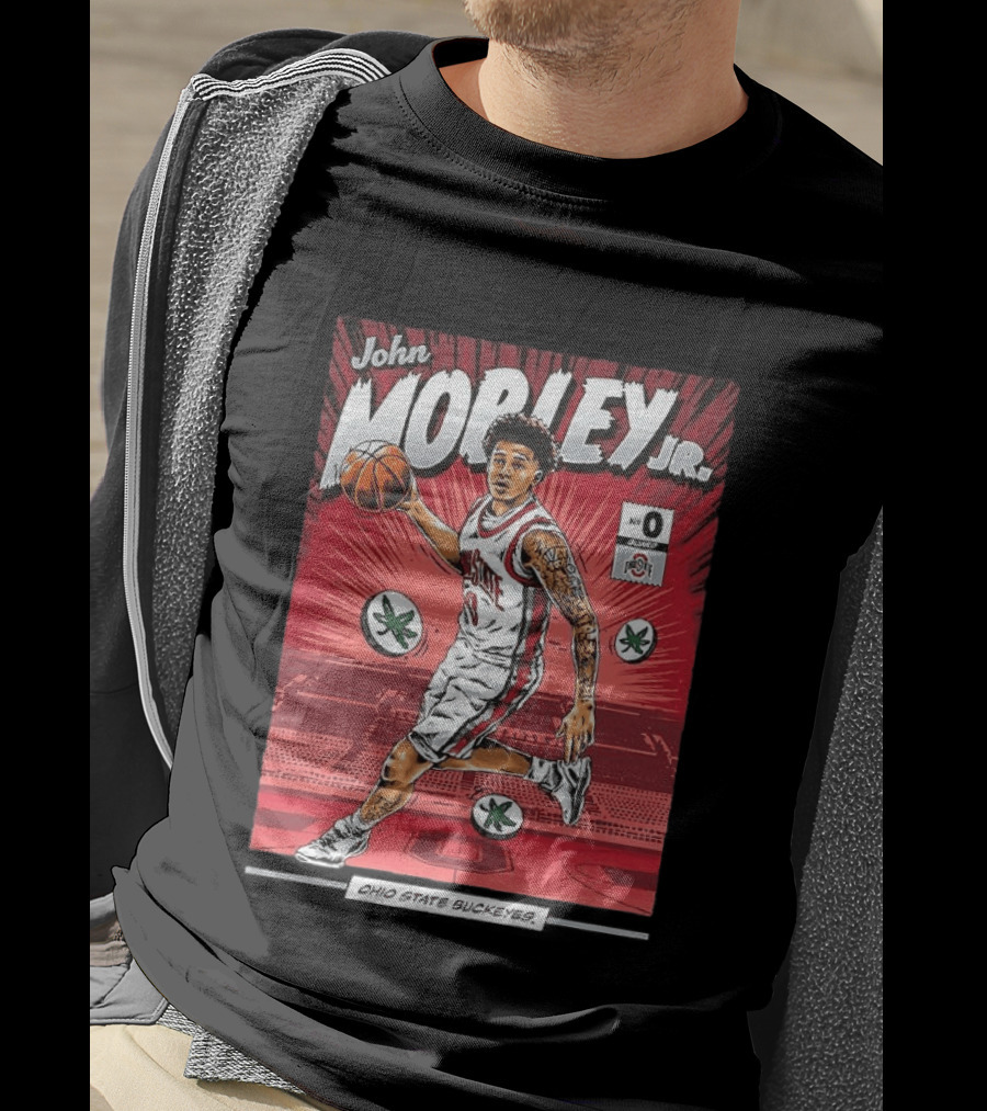 John Mobley Jr Ohio State Buckeyes NCAA Basketball Number 0 Comic T-Shirt
